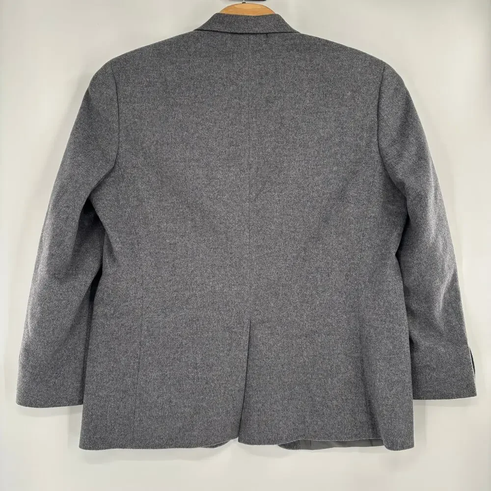Lauren Ralph Lauren Mens‎ 46L Gray Wool Silk Cashmere Blend 2 Button Blazer